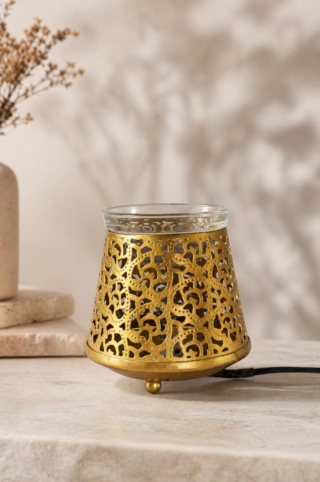 Moroccan Style Decorative Table Lamp | Antique Copper Round Desk Lamp Light for Home, Bedroom, Living Room, Office Décor-image-25