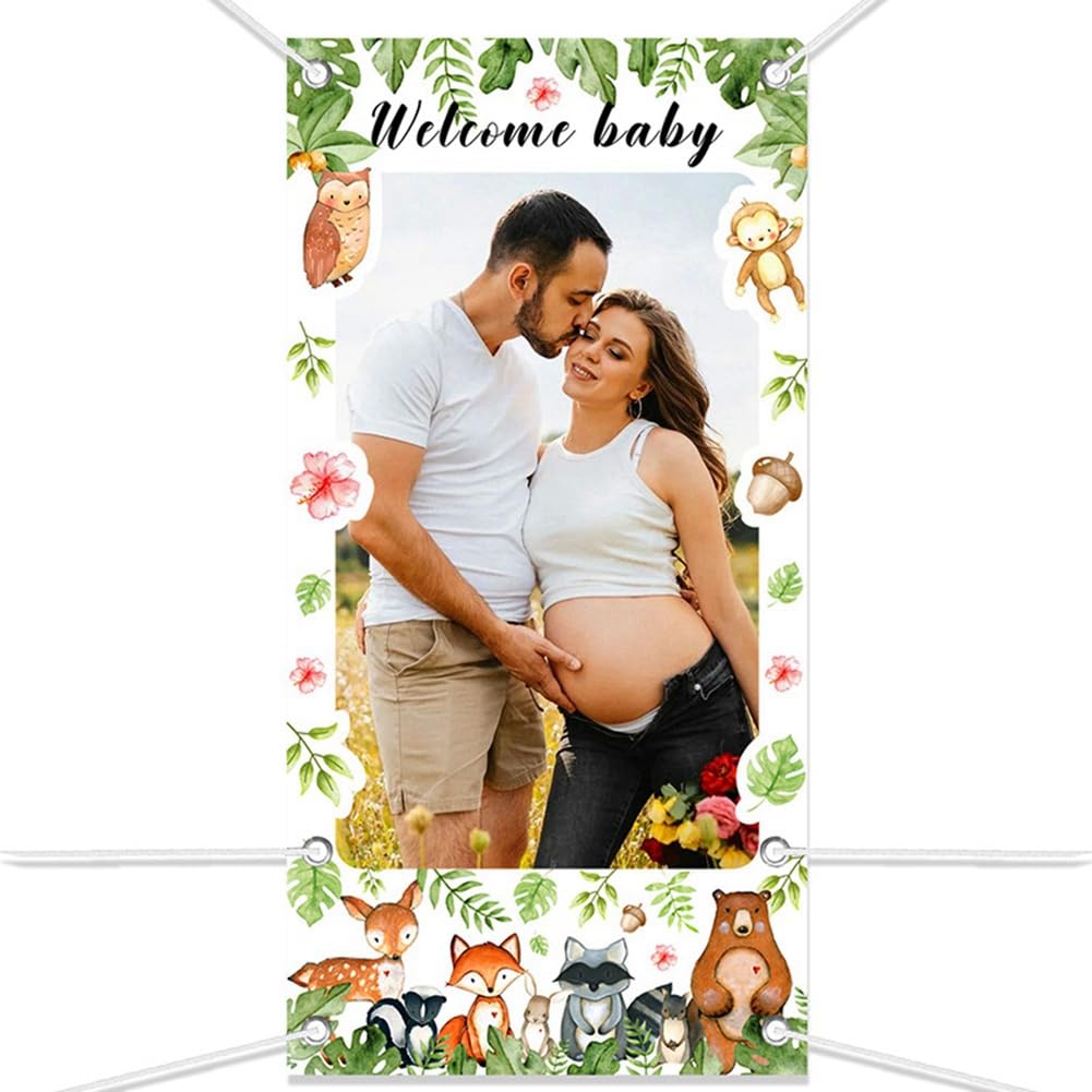 Komdndht 5,9 x 3 pies bienvenida bebé puerta banners decoración baby shower fondo de fotografía para baby shower accesorios
