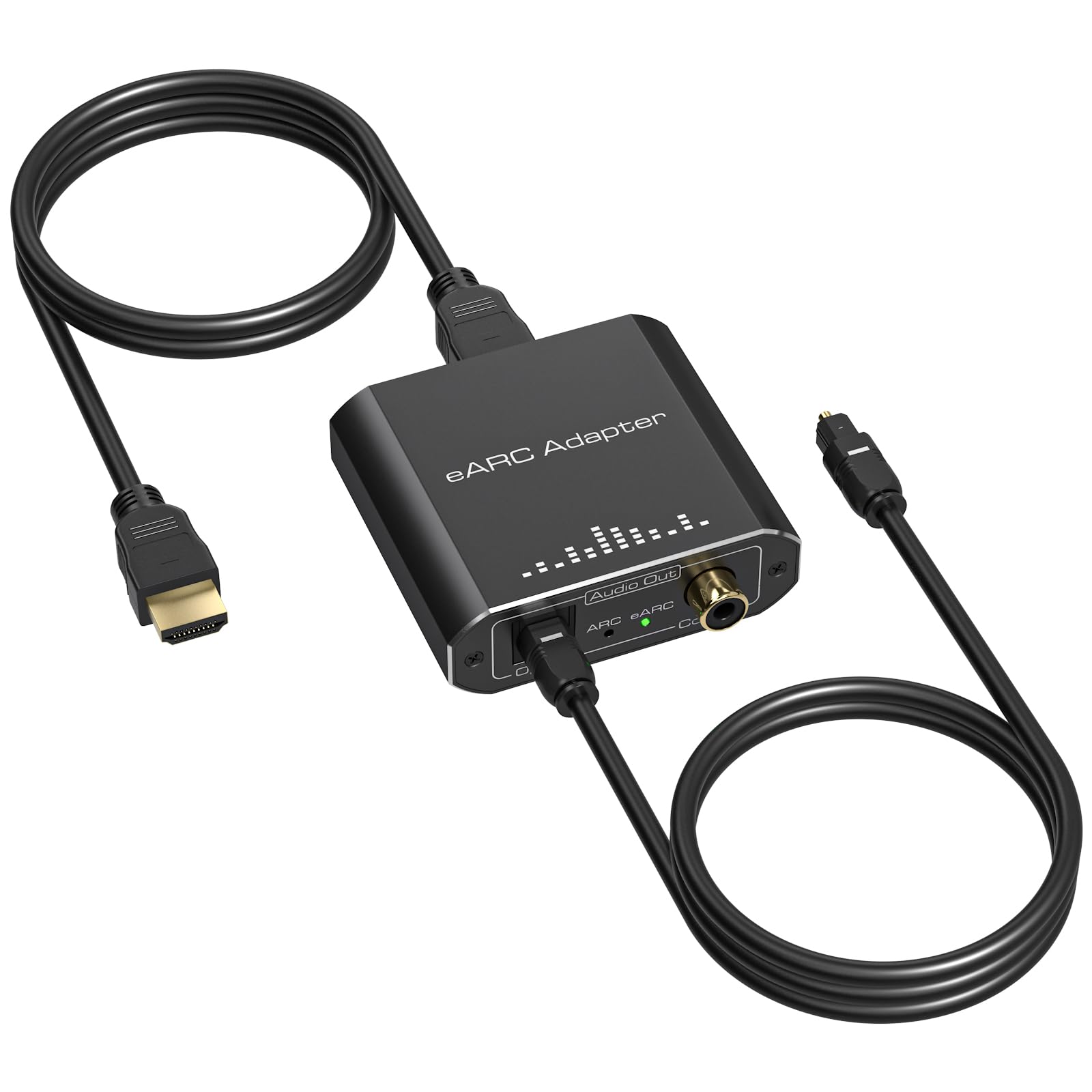 VPFET Adaptador de audio HDMI eARC solo funciona para HDTV ARC/eARC, convertidor extractor de audio, compatible con HDTV audio transmitido a través de Toslink + puertos coaxiales para barras de sonido