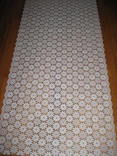 Plastic Lace, Tray Cloth, Table Runner White Marie Design 100cm Long 50cm Wide