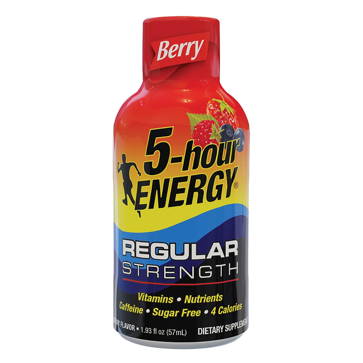 5 Hour Energy(R) Berry Energy Shot, Regular Strength, Vitamins and Nutrients, Sugar Free, 4 Calories, 1.93 oz, 4 Pack
