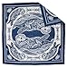 Otter Bandana, Blue, Hand Printed Handkerchief, 100% Cotton, Hair Scarf, 22