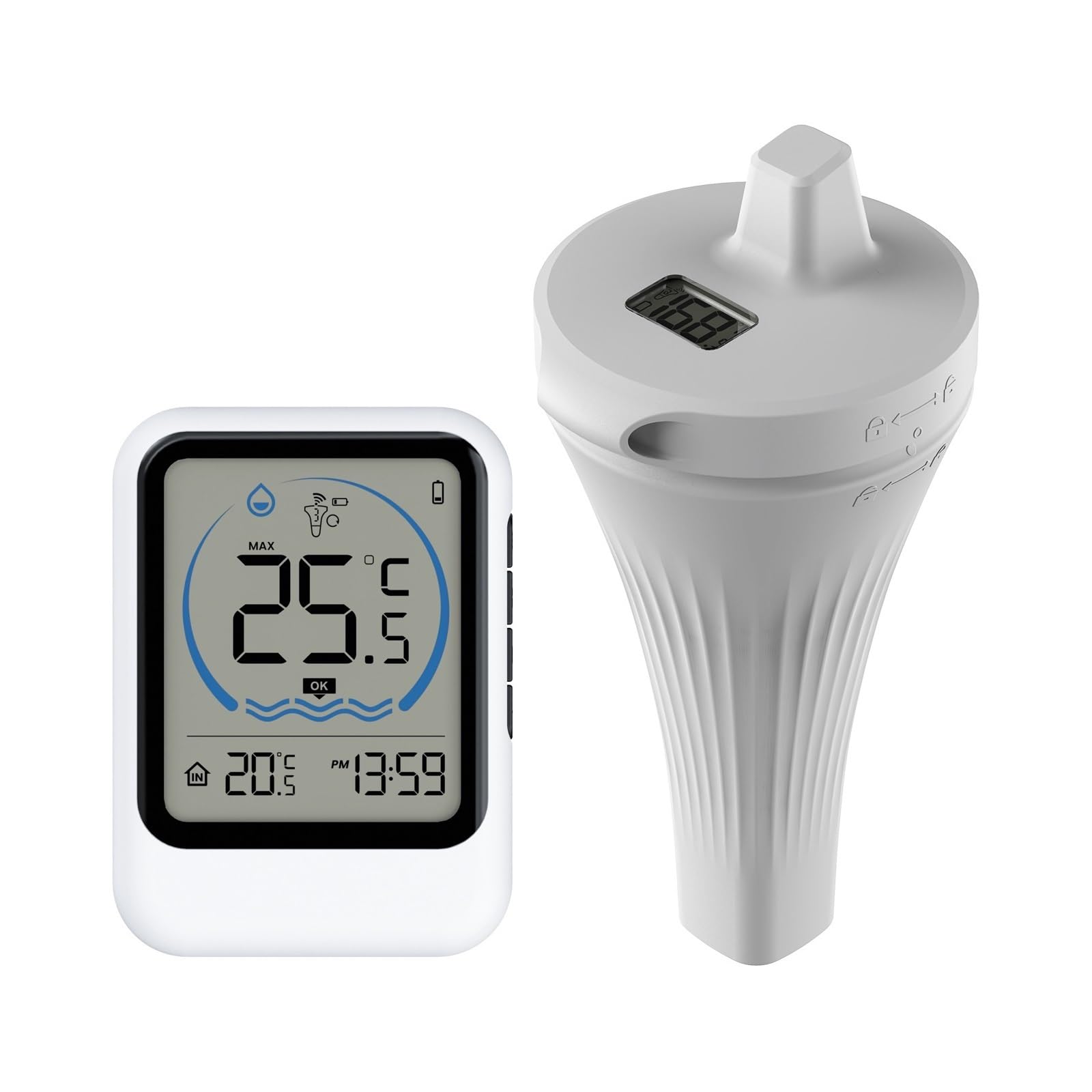 Digitales Schwimmbadthermometer, Schwimmender Schwimmteich, Badezimmer, Aquarium, Wassertemperatur-Monitor Einfach Zu Bedienen