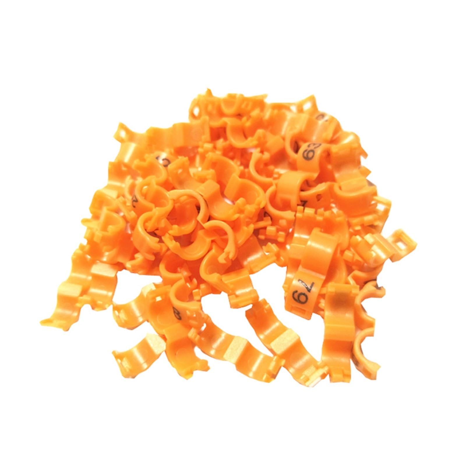 Bird Clip On Leg Foot Rings 20Pcs，for Canary Pigeon Small Parrot Budgie Lovebird,Inner Diameter 2.7mm 3mm 4mm 4.5mm 5mm(Orange,2.7mm)