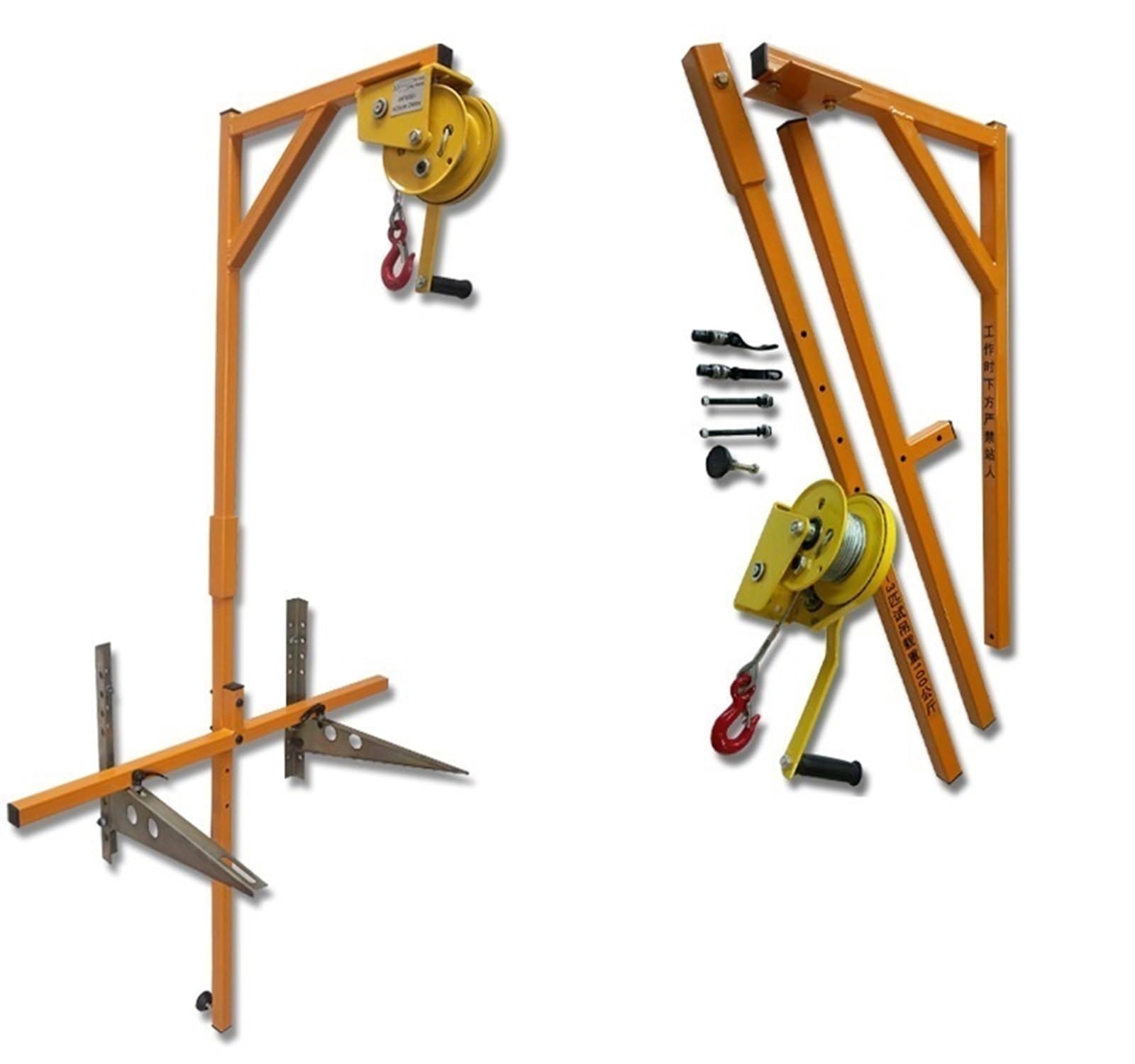 Mshgsku 3Hp Bracket+20M Winch Air Conditioner Outdoor Unit Hoist, Self-Locking Winch With Bracket For High-Altitude Disassembly And Lifting