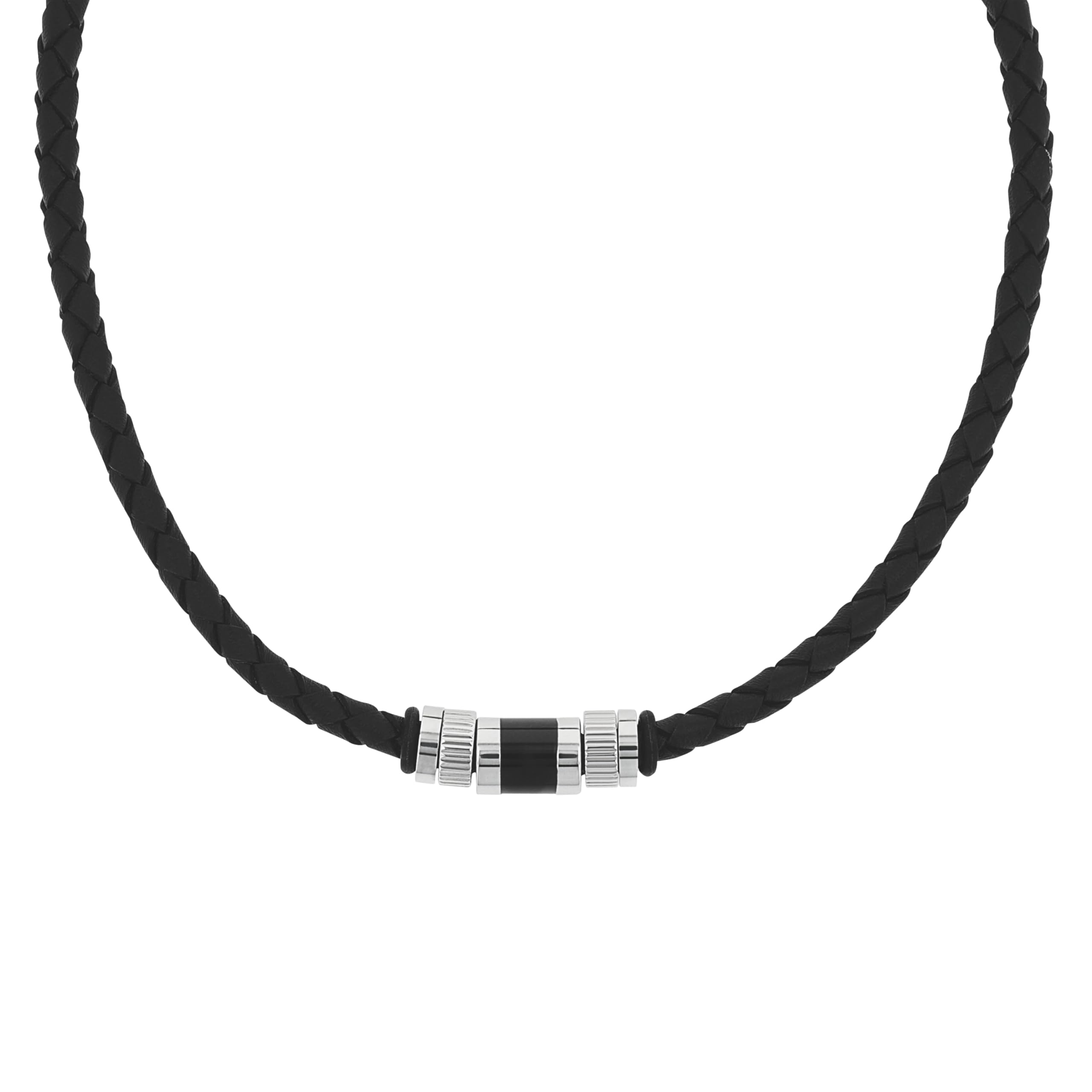 Tom Tailor Kette mit Anhänger für Herren, Edelstahl und Kautschuk und Leder, 47+5 cm, braun, Geschenkidee, Halsschmuck, Herrenschmuck, 2100702