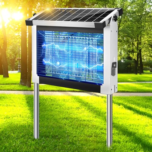 Image of Solar Bug Zapper Outdoor, Mosquito Zapper 4500V Cordless Waterproof | Auto On /Off, Portable Type-C & Solar Powered Bug Zapper, Electric Mosquito Trap Fly Zapper Killer for Patio Backyard Camping