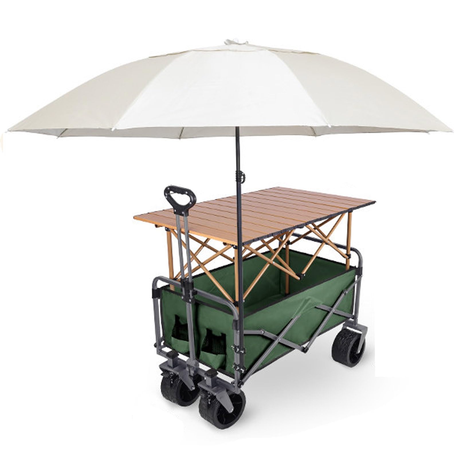 TRAGLO Commercial Vendor Cart Foldable Outdoor Street Food Display Stand(Green,37in(94cm))