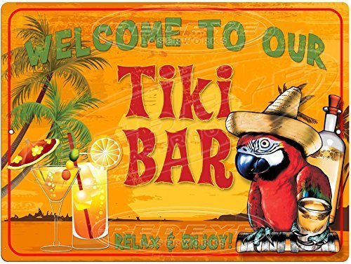 Tiki Bar Novelty Metal Parking Sign from Redeye Laserworks