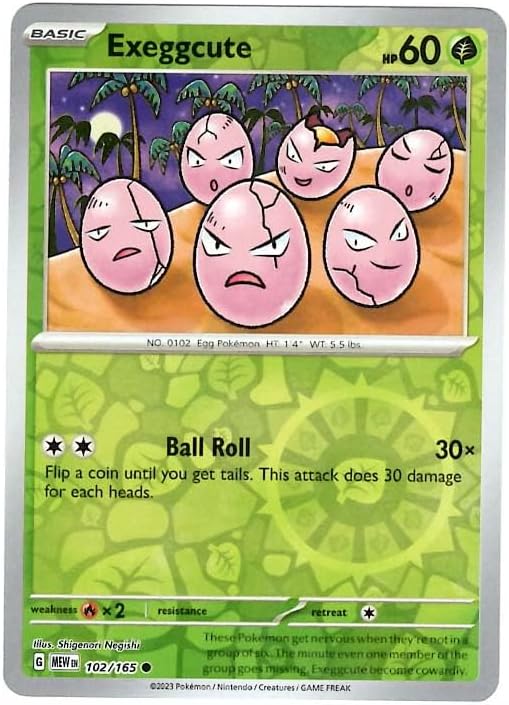 Pokemon - Exeggcute 102/165 - Pokemon 151 - Reverse Foil - Single Card