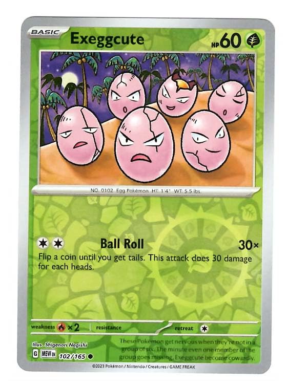 Amazon.com: Pokemon - Exeggcute 102/165 - Pokemon 151 - Reverse