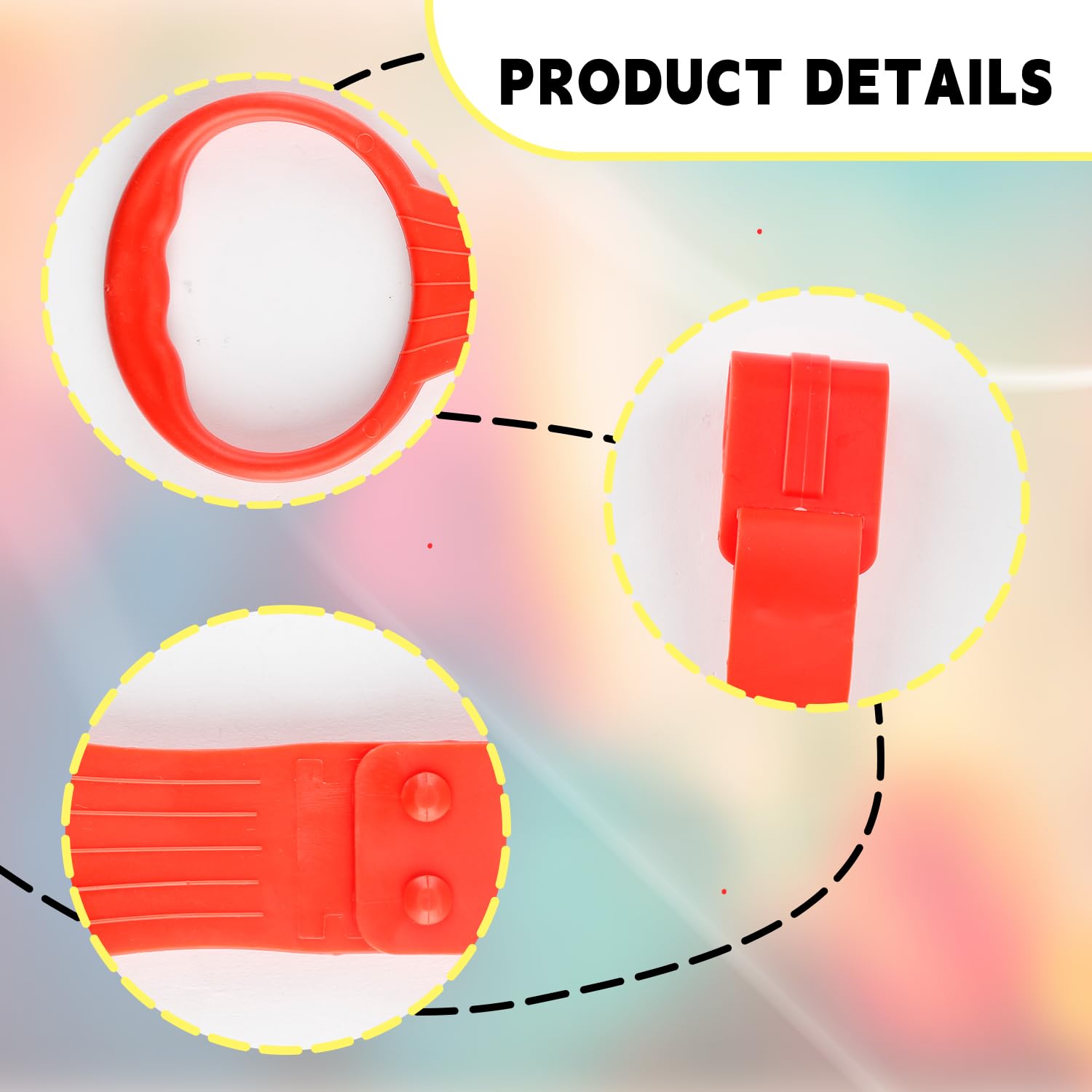Wellrun 4pcs Baby Cot Pull Up Rings,4 Colours Safety Standing Training Handles,Easy Grip Handles for Playpen Strollers - Image 3