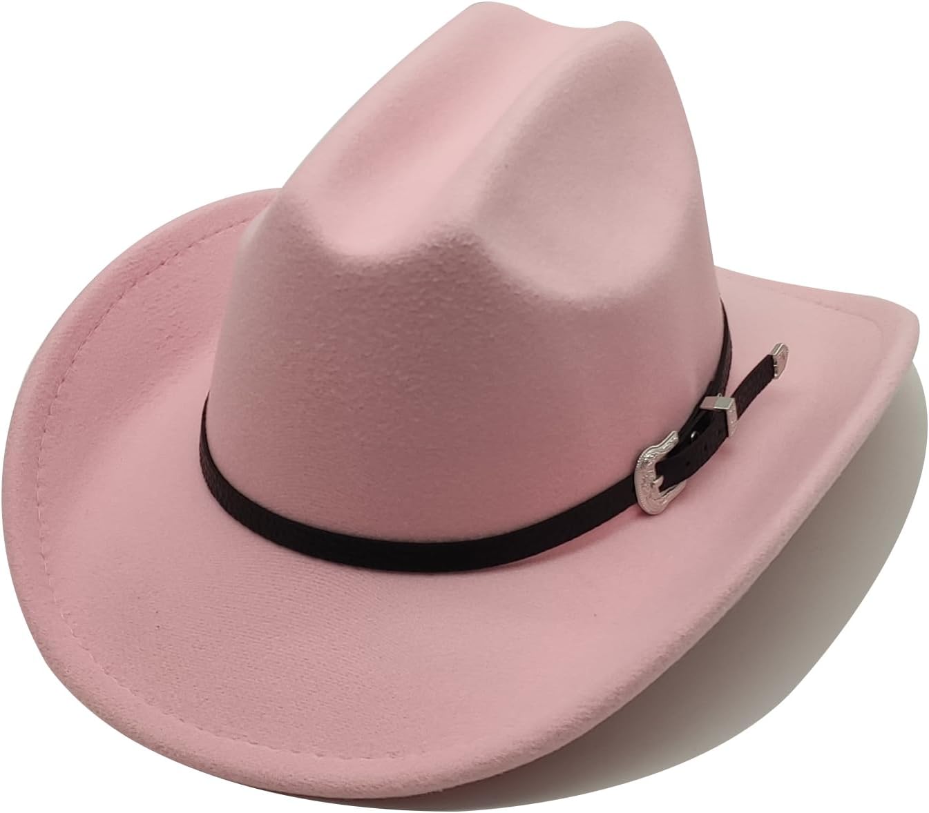 Willheoy Kids Cowboy Hat for Girls Boys Western Cowgirl Hat with Buckle Belt Unisex Wide Brim Fedora Hat Dress Up Costume