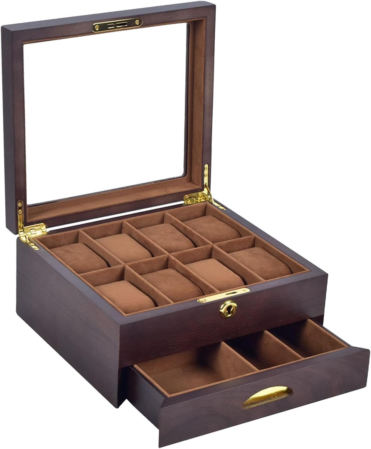Watch Display Case Anti-fall Wristwatch Organizer for Living Room Desktop Adults, 8 with 2 slot