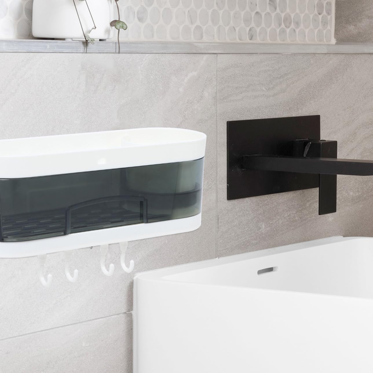 Wall-Mounted Bathroom Shelf Storage Rack, Plastic No-Drill Multipurpose Wall Shelves for Kitchen and Bathroom Organization, Space-Saving Storage Solution Random Color