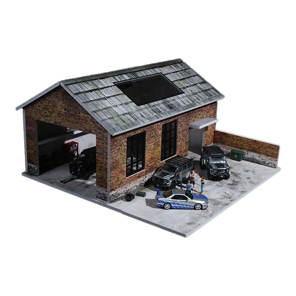 Amazon.com: 1/64 Diorama Old Factory Garage Model, LED Lighting