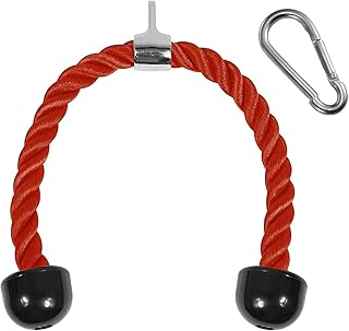 Yes4All Cabo de fixação de corda tríceps, 68,5 e 91,4 cm com 4 cores, acessórios para máquina de exercícios, sistema de polia para academia, corda de puxar para baixo com mosquetão