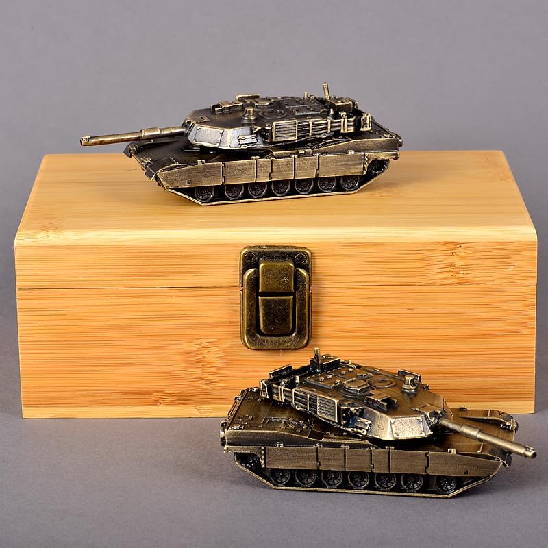 American M1A2 Abrams Main Battle Tank All-Metal Casting Model Military Model Toy (Bronze)