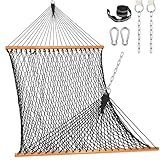 Lazy Daze Hammocks Double Rope Hammock, 2 Person Traditional Outdoor Hand Woven...