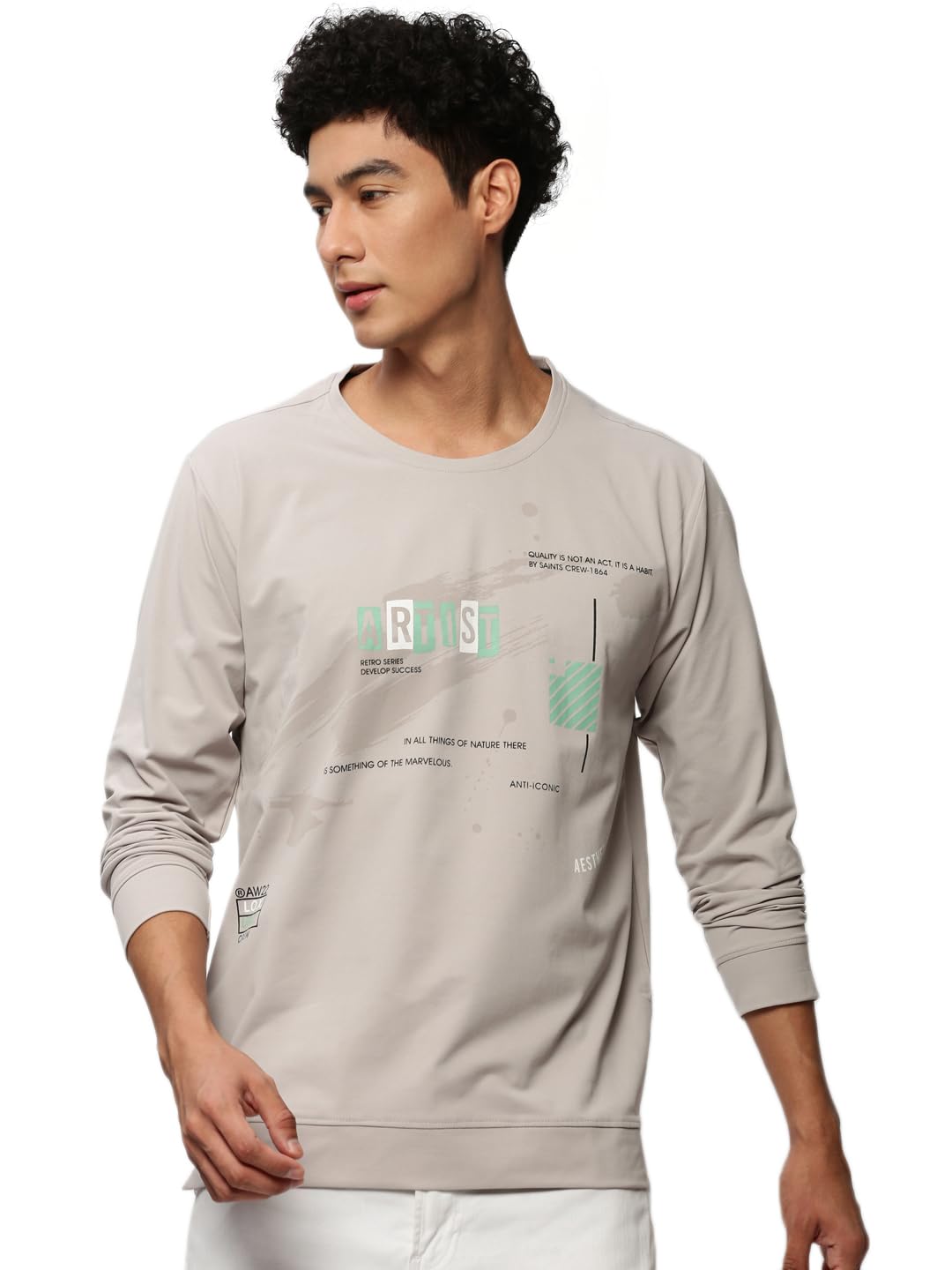 Men Printed Pullover Sweatshirt | Round Neck Full Sleeves Cotton Sweatshirt's for Mens | Slim Fit Regular Length Sweatshirts for Men's-image-41