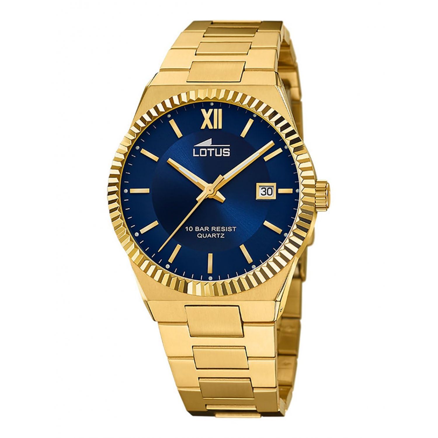 LOTUS Reloj Hombre Analógico de Acero Inoxidable 316l Dorado