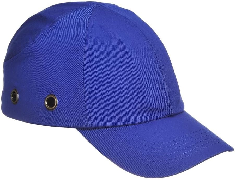 – Portwest PW59 Lightweight EVA Safety Work Bump Cap with Long Peak - Adjustable Workwear Ventilated Hat, Royal Blue