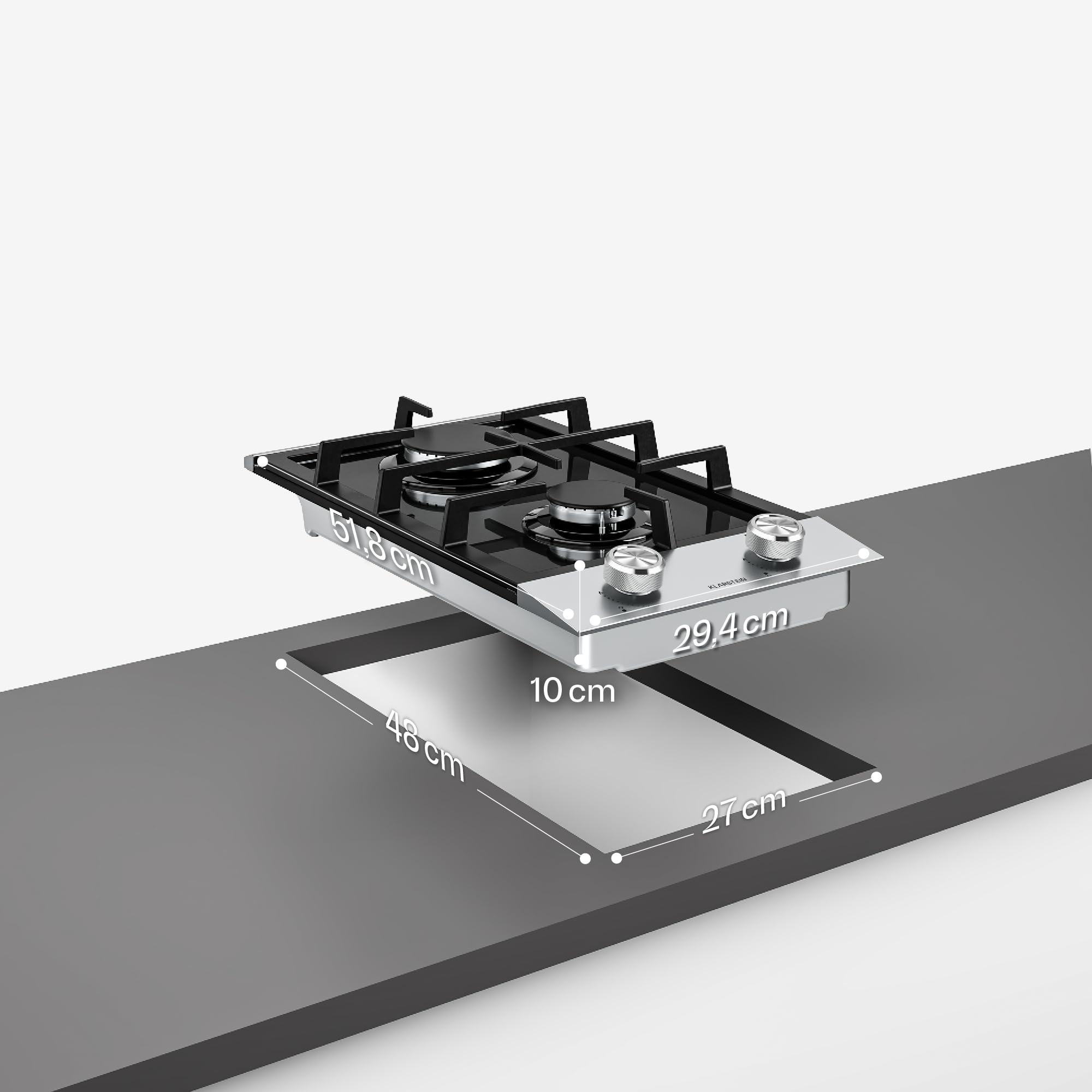 Klarstein Verosteel Płyta Gazowa 2 Palniki 30cm Srebrny