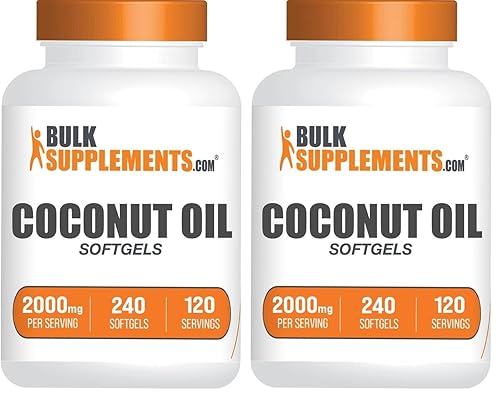 Miniatura 6 de BulkSupplements.com Cápsulas blandas de aceite de coco, aceite de coco puro, cápsulas de aceite de coco para piel y cabello, suplemento de aceite de