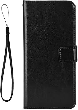 Compatible with/Replacement for Sharp Aquos Zero2 PU Leather Wallet Case Flip Cover BYTXFM Black