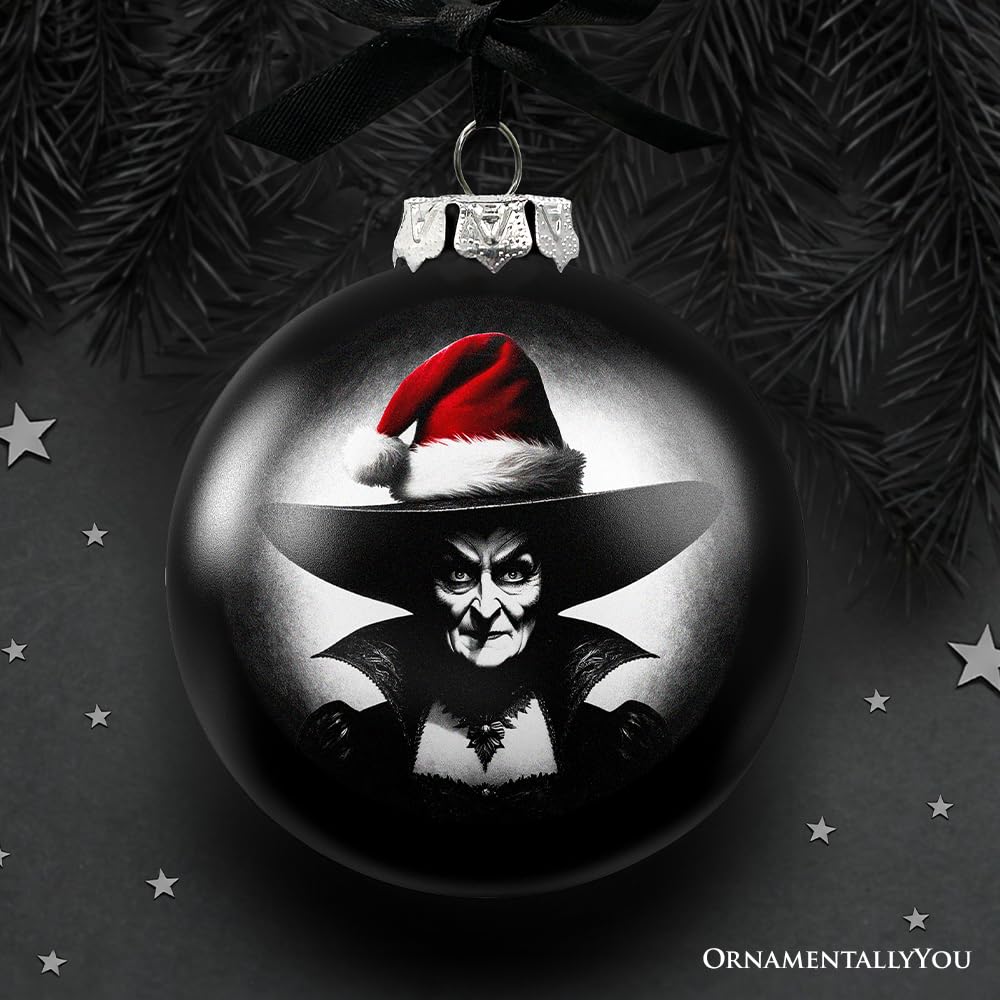 Amazon.com: Wicked Witch Christmas Spooky Portrait Glass Ornament