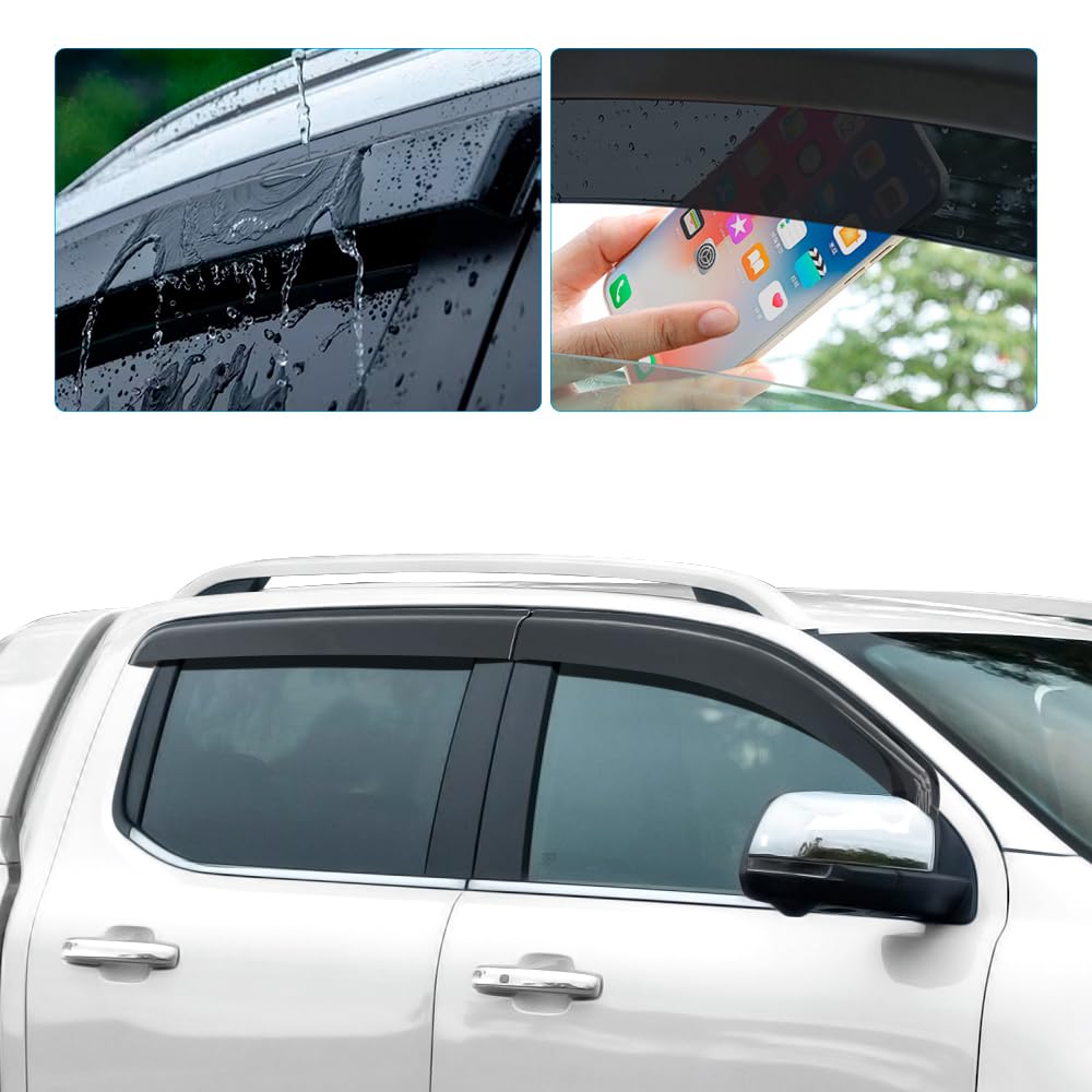 Windabweiser für VW Amarok 2023–2026, für Volkswagen Amarok V6 TDI 4 Motion Double Cab Aventure Highline Regenschutz
