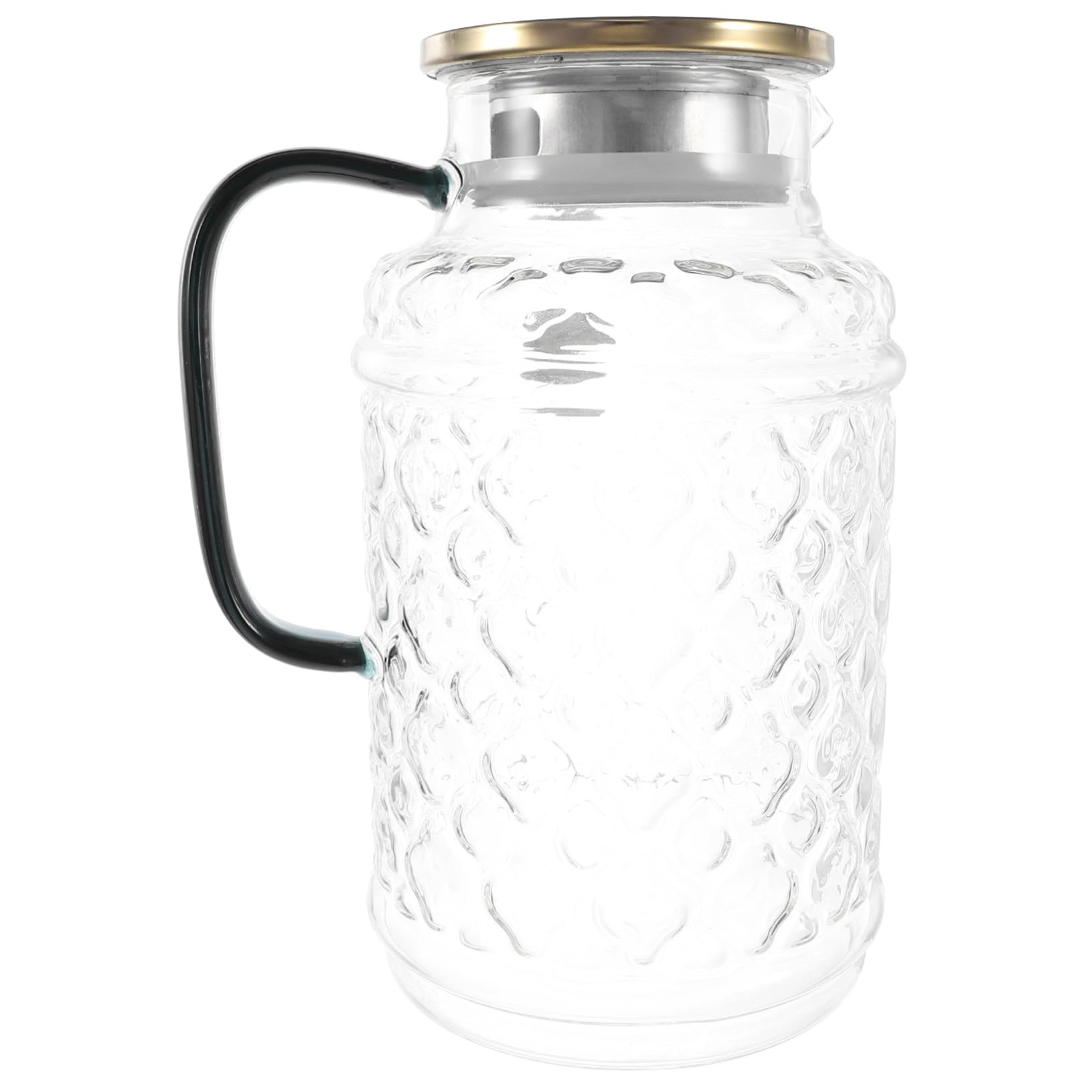 Mikinona Jarra de Vidrio para Agua Fría 1,7 Litros con Tapa y Asa, Vidrio Grueso Resistente, Diseño Antigoteo, Apta para Uso Doméstico y Fiestas, Accesorio Práctico para Servir Bebidas