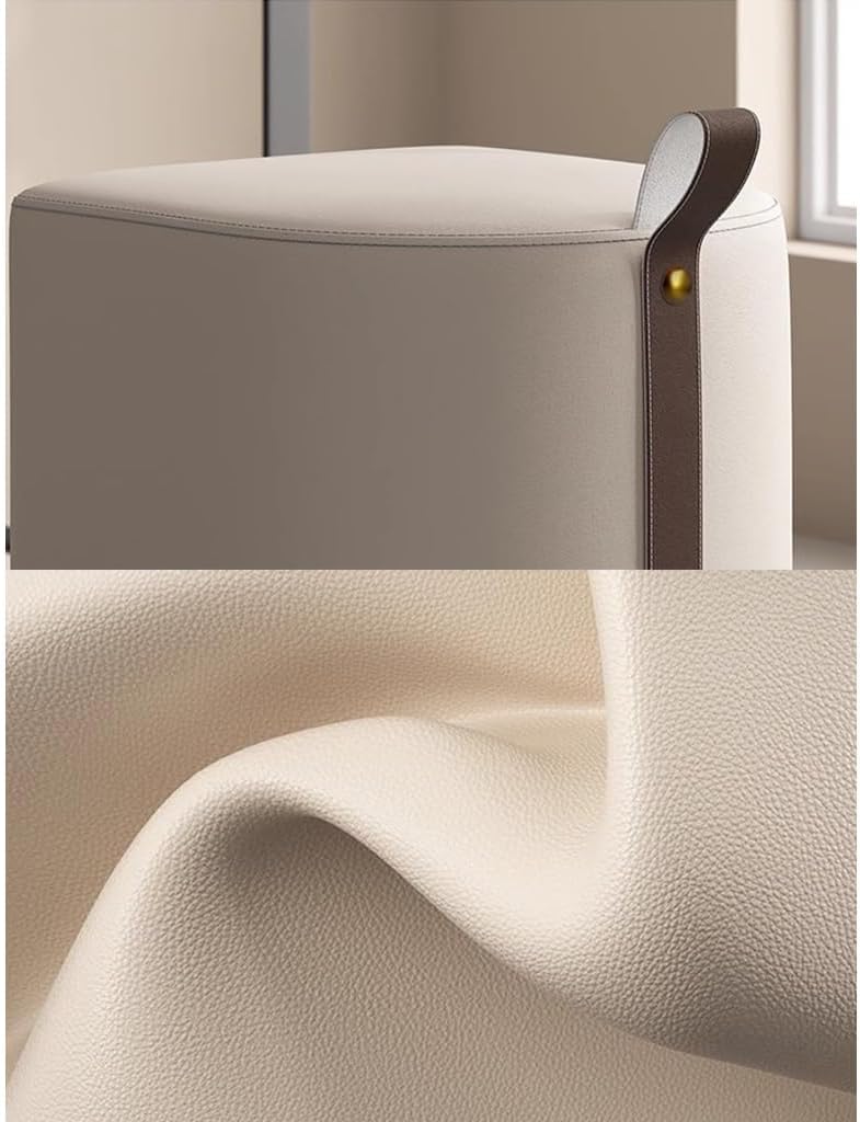 Makeup Stool Dresser Chair for Girls Bedroom Light Luxury Shoe Bench and Foot Stool Scandinavian Small Square Short Chair in Blue Color.