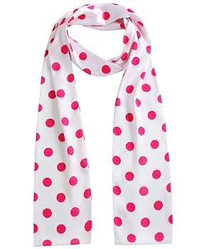 Amazon.com: Polka Dot Pink and White Scarf for Women Fashion