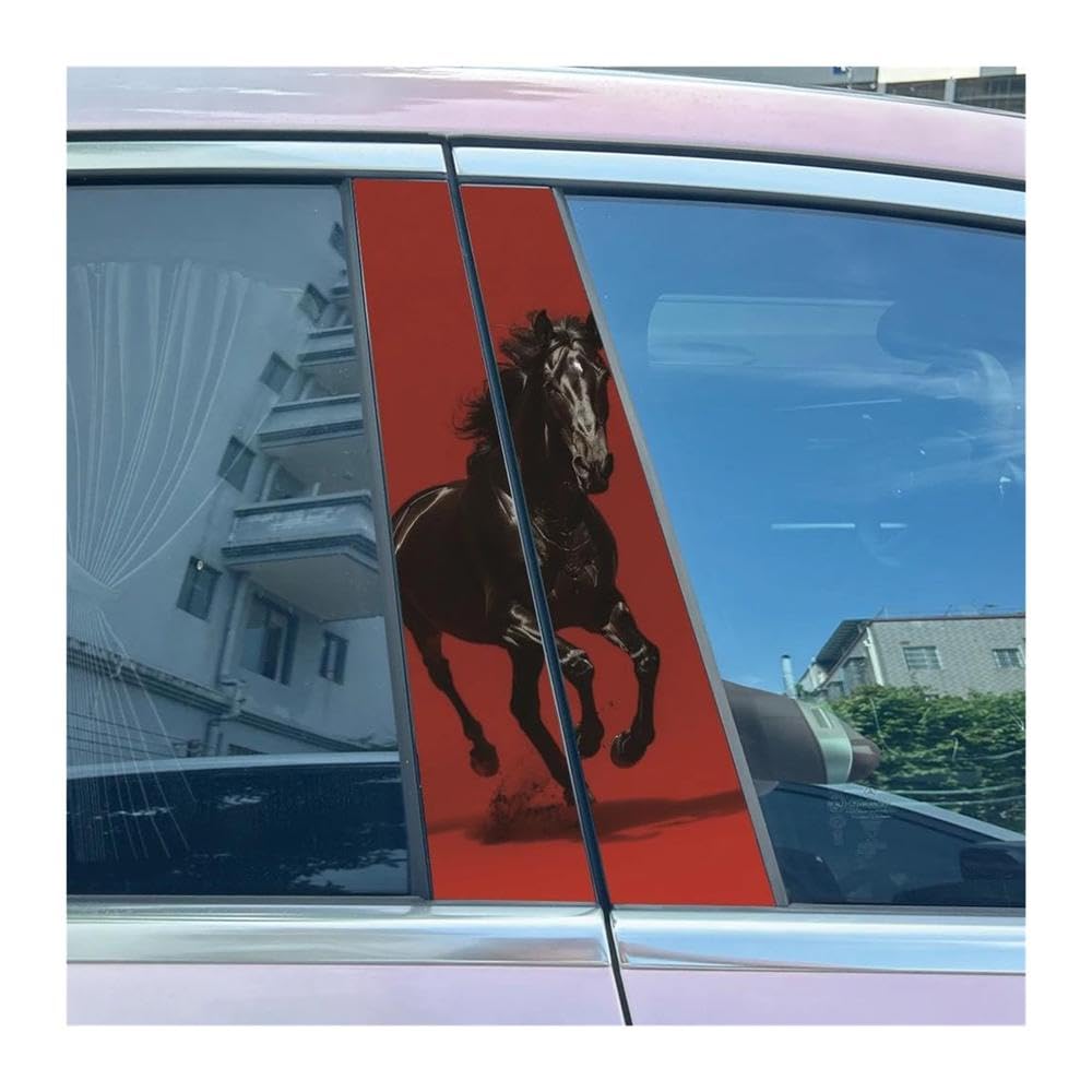 Body Parts 2pcs Car Center Pillar Sticker Running Cool Horses Auto B-Pillar Waterproof Protective Film(H)