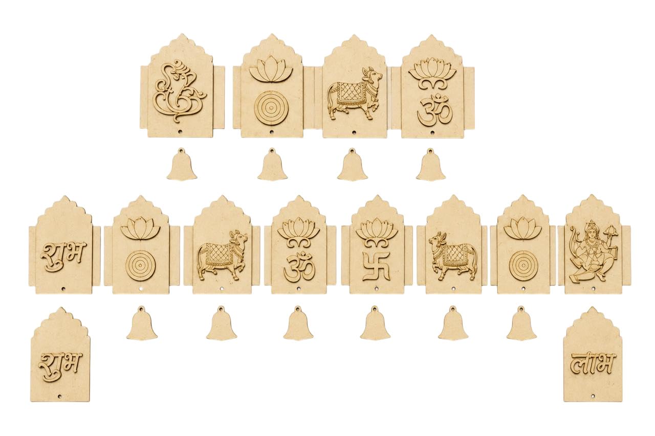 MDF Jharokha Toran Kit 30 Inch | Decorative DIY Door Hanging for Festival Pooja Entrance Home Decoration and Creative Craft Projects-image-19