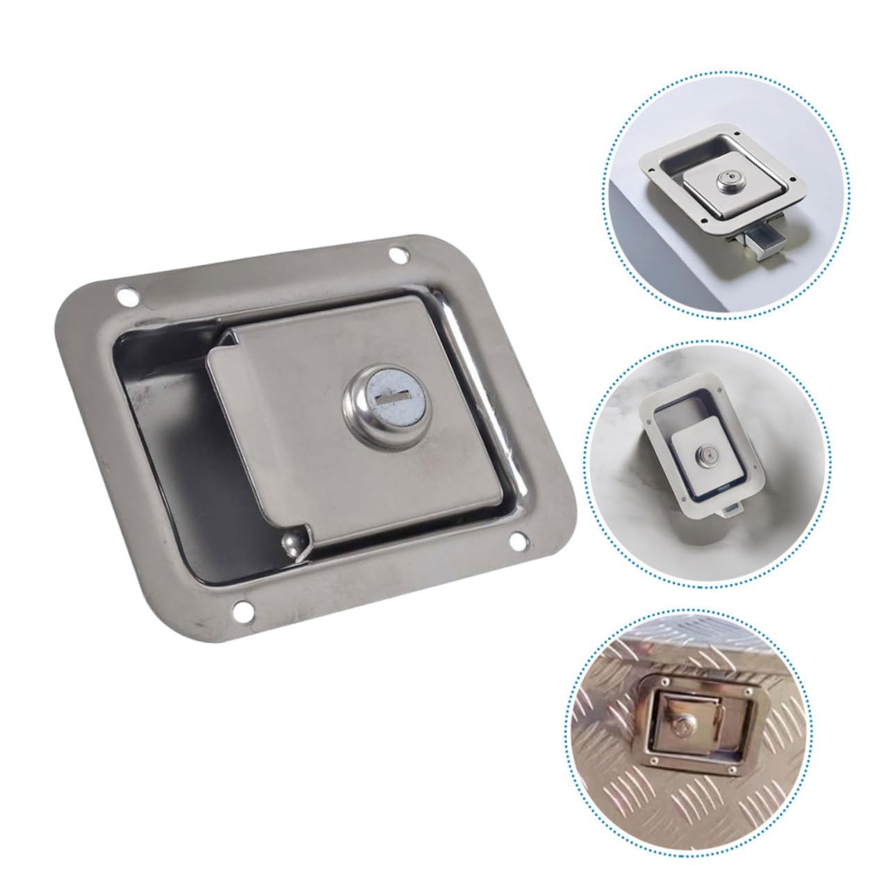 Mobestech Cerradura de Paleta para Caja de Herramientas de RV en Acero Inoxidable Plata Alta Seguridad y Diseño Moderno para Remolques y Cajas de Herramientas