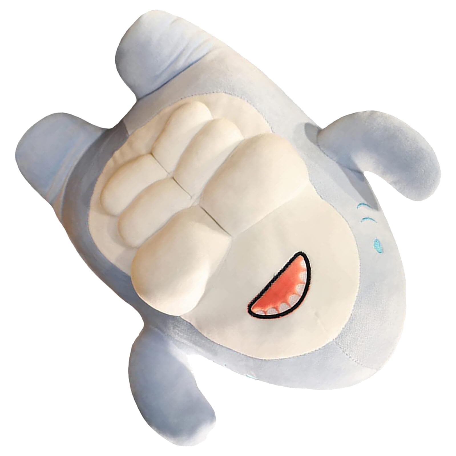 Peluche Squalo Muscolare Blu, Morbido in Panno e Cotone Pp, Decorazione da Tavolo e Divano, per Amanti della Vita Marina, 40cm