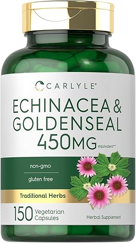 Carlyle Cápsulas de Echinacea Goldenseal de 450 mg  150 unidades  Vegetarianas, sin OMG, sin gluten disponible en Yaxa Venezuela