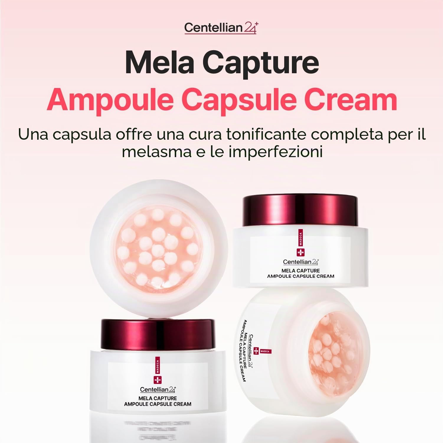 CENTELLIAN 24 Madeca Mela Capture Ampoule Capsule Cream - Crema Idratante Viso Anti-Età con Peptidi e Centella Asiatica, 55 ml