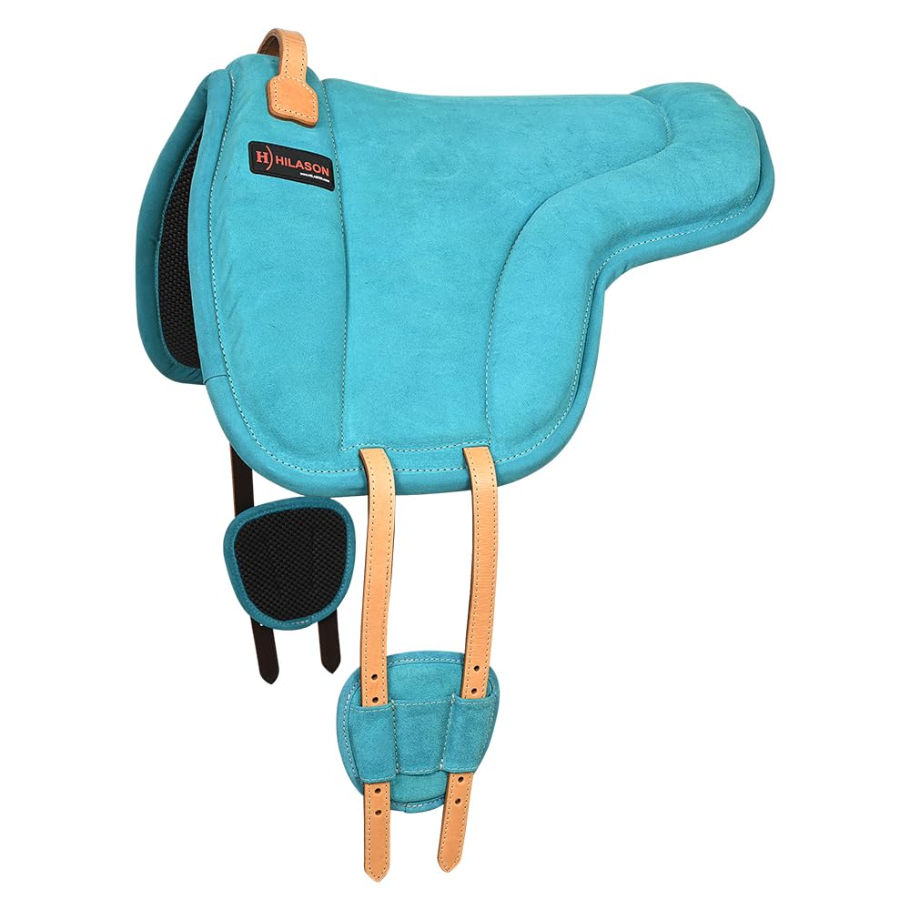 HILASON Horse Bareback Saddle Pad Anti Slip Base Suede Leather Brown