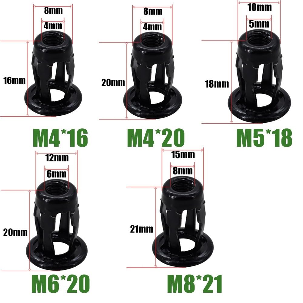 Tornillo de remache Tuercas remachables de expansión con forma pétalo, M4, M5, M6 y M8, tornillos, for maquinaria, 10, 20, 30 50 unidades(External Hex (Silver,M8x21(50Pcs)