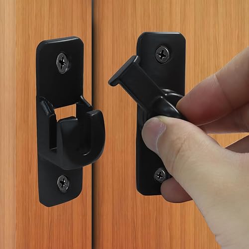 Miniatura 5 de Zorfeter Paquete de 2 cerraduras de puerta de granero con múltiples ángulos de 90180 grados, pestillo grueso para puerta corrediza de ángulo recto,