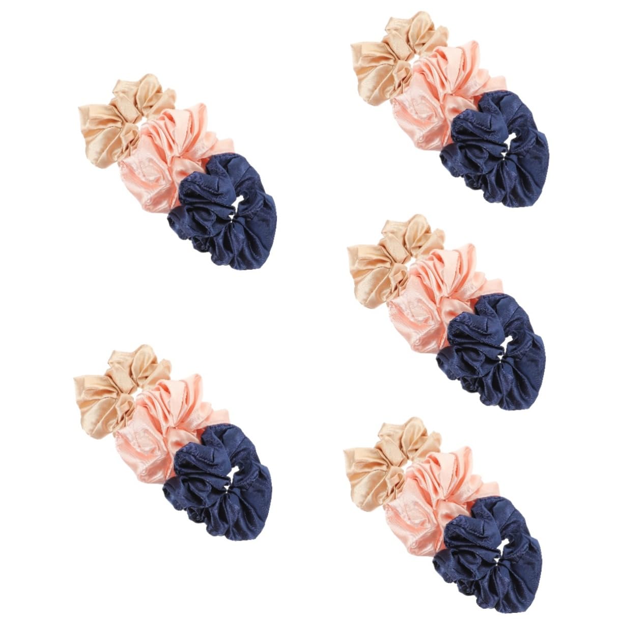 FOMIYES 5 Juegos De Accesorios Para El Cabello Para Niña Coleteros Grandes De Satén Con Clip Superior Bandas Elásticas Para El Cabello Para Mujer 3 Unidades X 5