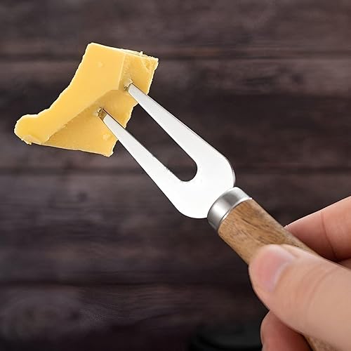 Miniatura 5 de WANGXINYI Juego de cuchillos de queso, mini cuchillos de queso de acero inoxidable, cuchillo de mantequilla, 50 púas de bambú, tenedor de bambú,
