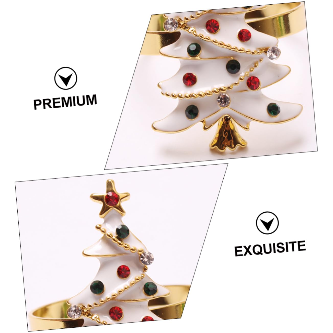 ABOOFAN 12pezzi Portatovaglioli Natalizi Anelli Per Tovaglioli Decorazioni Eleganti Per Tavola Di Natale e Feste Facili Da Usare e Lavabili Stile Moderno Per Atmosfera Festiva