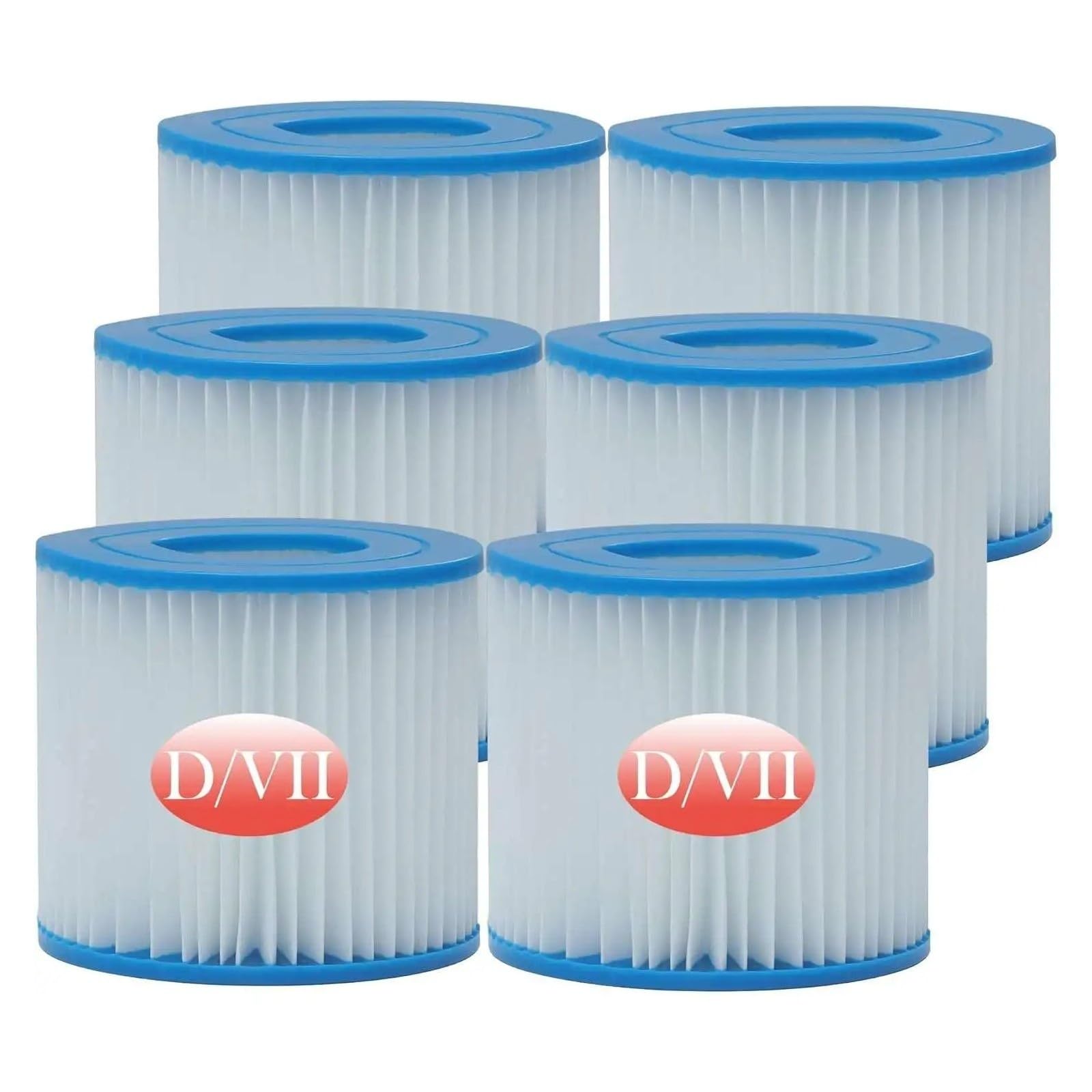 Cartouche filtrante de Piscine de Type VII, Filtre de Piscine, Compatible avec Intex Type D, 58385E, P57100102, SFS-350, RP-350, RP-400, RP-600, RX-600, SFS-600(6PCS)