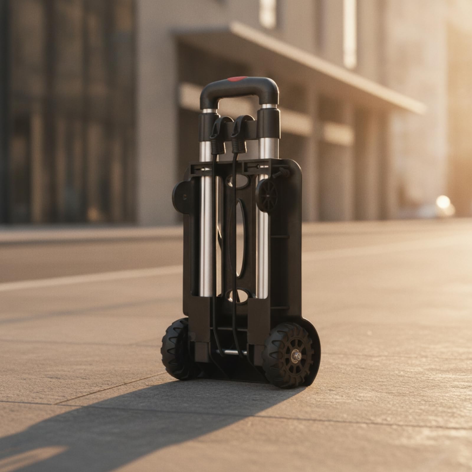 Carrello da Trasporto con Manico Telescopico Portatile Carrello Pieghevole a Mano Resistente per Commissioni Quotidiane, 4 Ruote