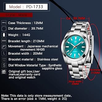 RollsTimi Pagani Design 2024 Men's Mechanical Watch - Automatic, Waterproof with Sapphire Glass, Stainless Steel NH35A 40mm Mechanical Watch 1733
