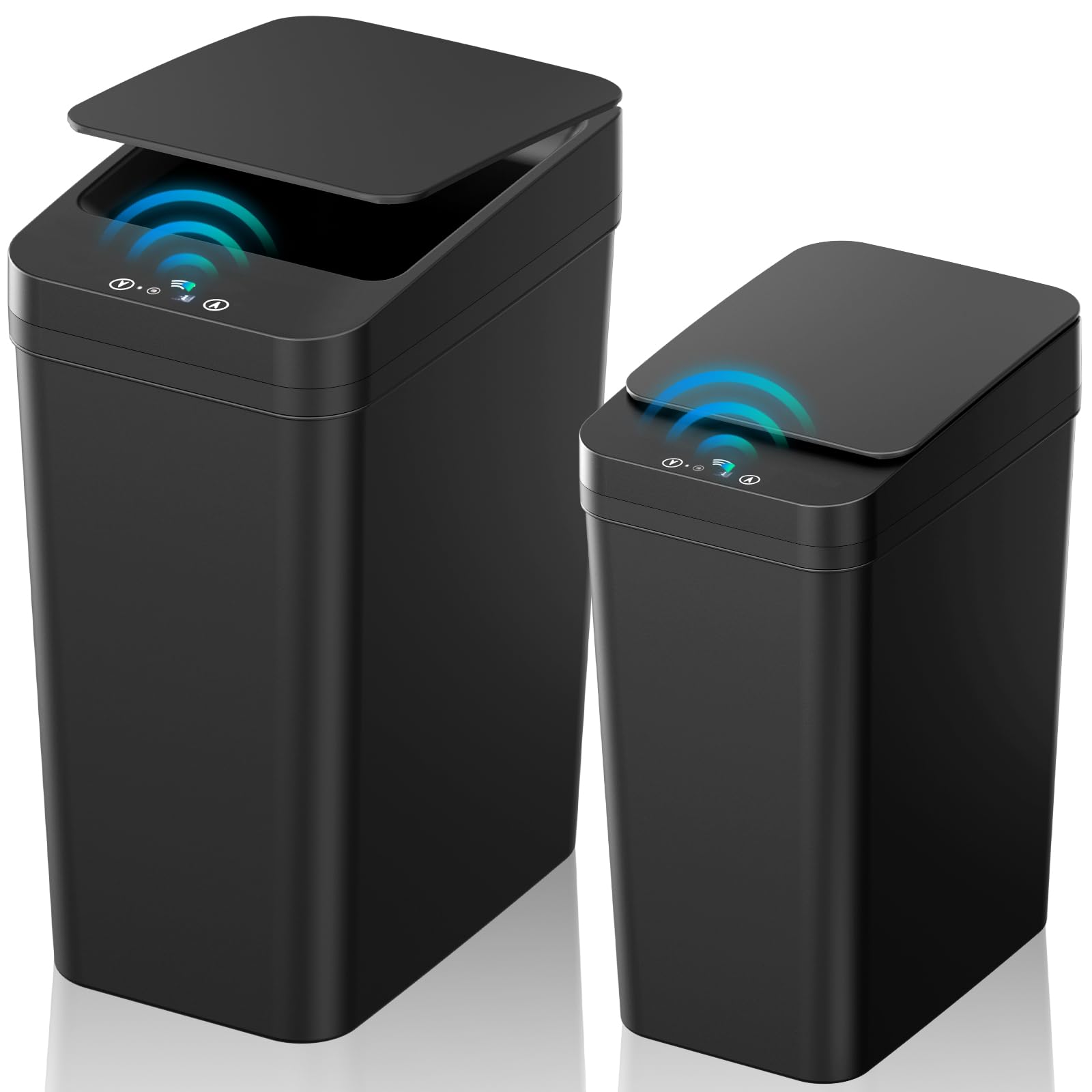 LJIACLEA Confezione da 2 pattumiera da bagno senza contatto per cucina, da appendere, con sensore di movimento automatico, con sensore di movimento, piccolo cestino per la spazzatura per cucina, WC